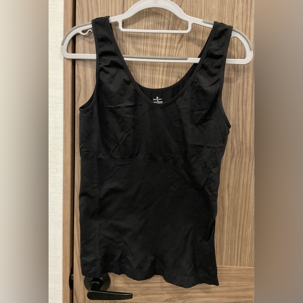Donna Loren Womens Black Body Shaping Tank Size XL